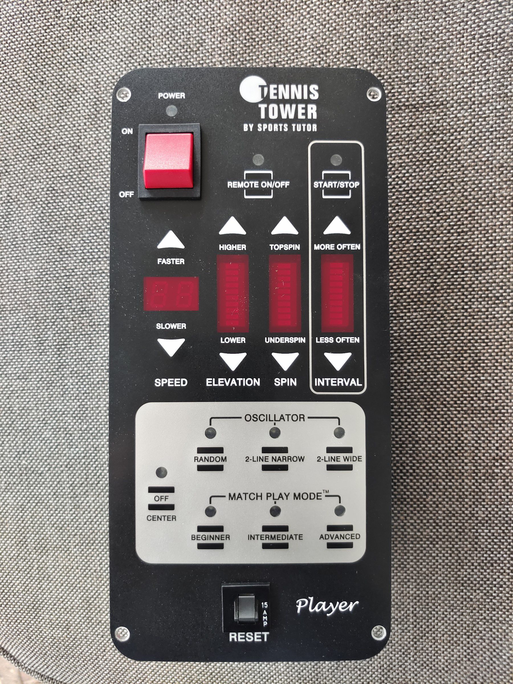 Control Panel Tennis Tower Player Model